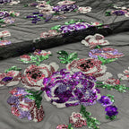 Multicolor 2/3/4/5 mm Sequin Embroidered Tulle Mesh Fabric — fabric photo 3