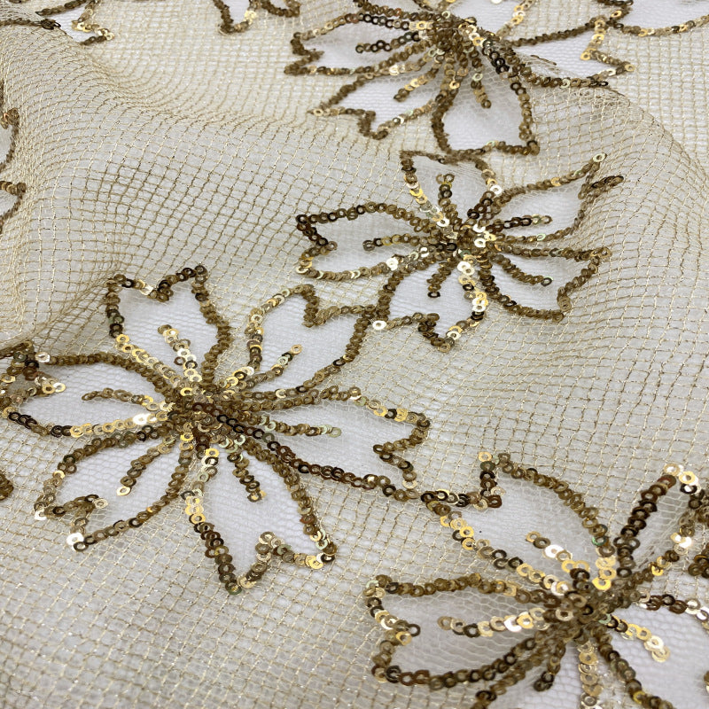 Multicolor Sequin Embroidered Bridal Fabric – Design 65055 — fabric photo 5