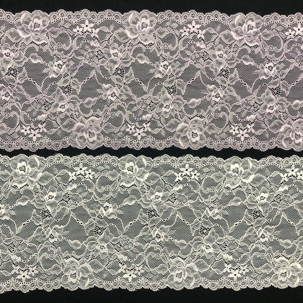 Small Floral Stretch Lace Trim 18 cm — fabric photo 4