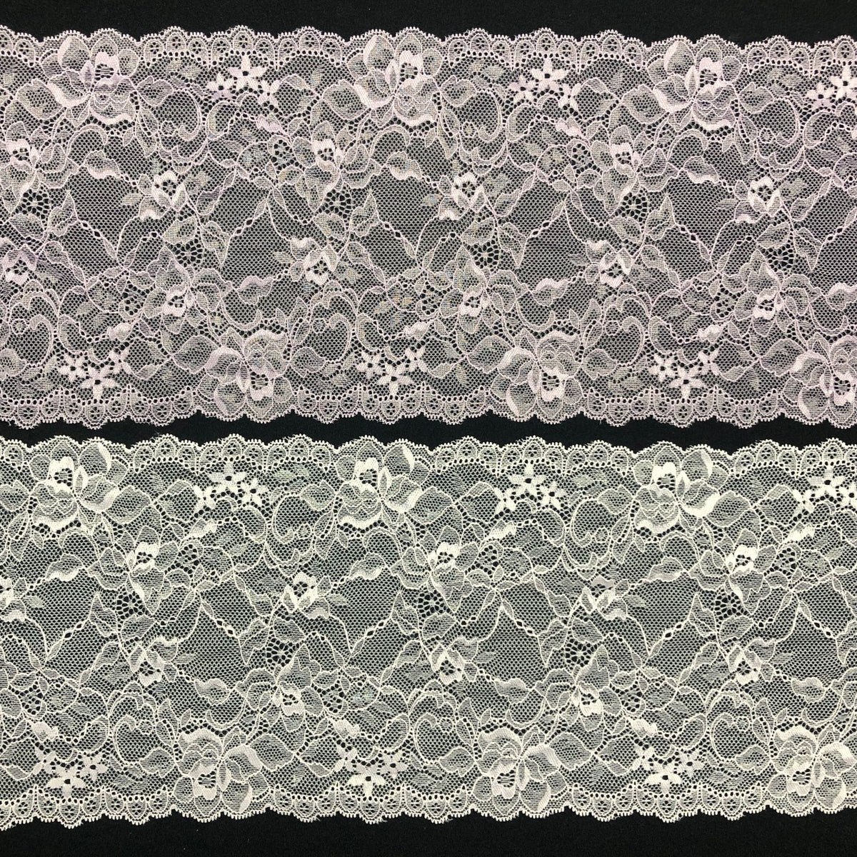 Small Floral Stretch Lace Trim 18 cm — fabric photo 4