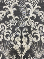 Bugle & Foam Bead Sequin Wedding Fabric — fabric photo 3