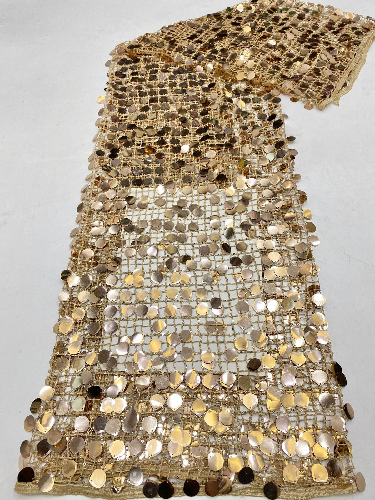 Hollow Grid 3mm & 18mm Sequin Fabric — fabric photo 6