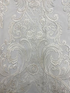 Symmetrical Sequin Embroidered Bridal Fabric – Design 51263 — fabric photo 5