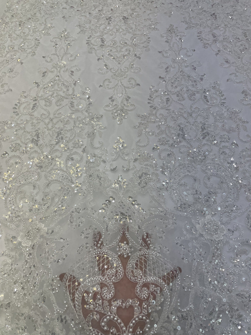 Ornamental Foam Bead & 3/5mm Sequin Fabric — fabric photo 4