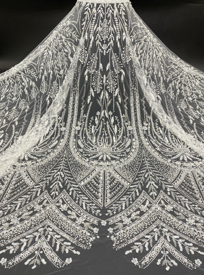 Single-Sided Bugle Beaded Sequin Fabric — fabric photo 6