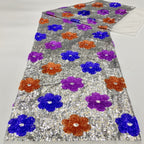 Multicolor 3/5 mm Sequin Embroidered Bridal Fabric – Design 83711 — fabric photo 5