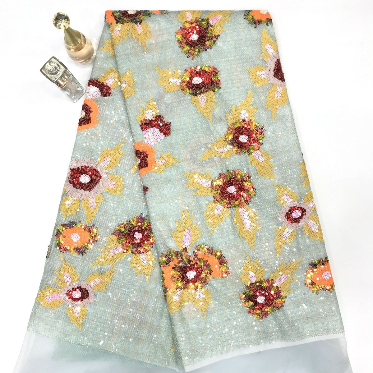 Multicolor 2/3/4 mm Sequin Embroidered Mesh Fabric — fabric photo 5