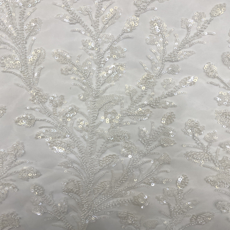 Botanical Branch Bead 3/4mm Sequin Fabric — fabric photo 5