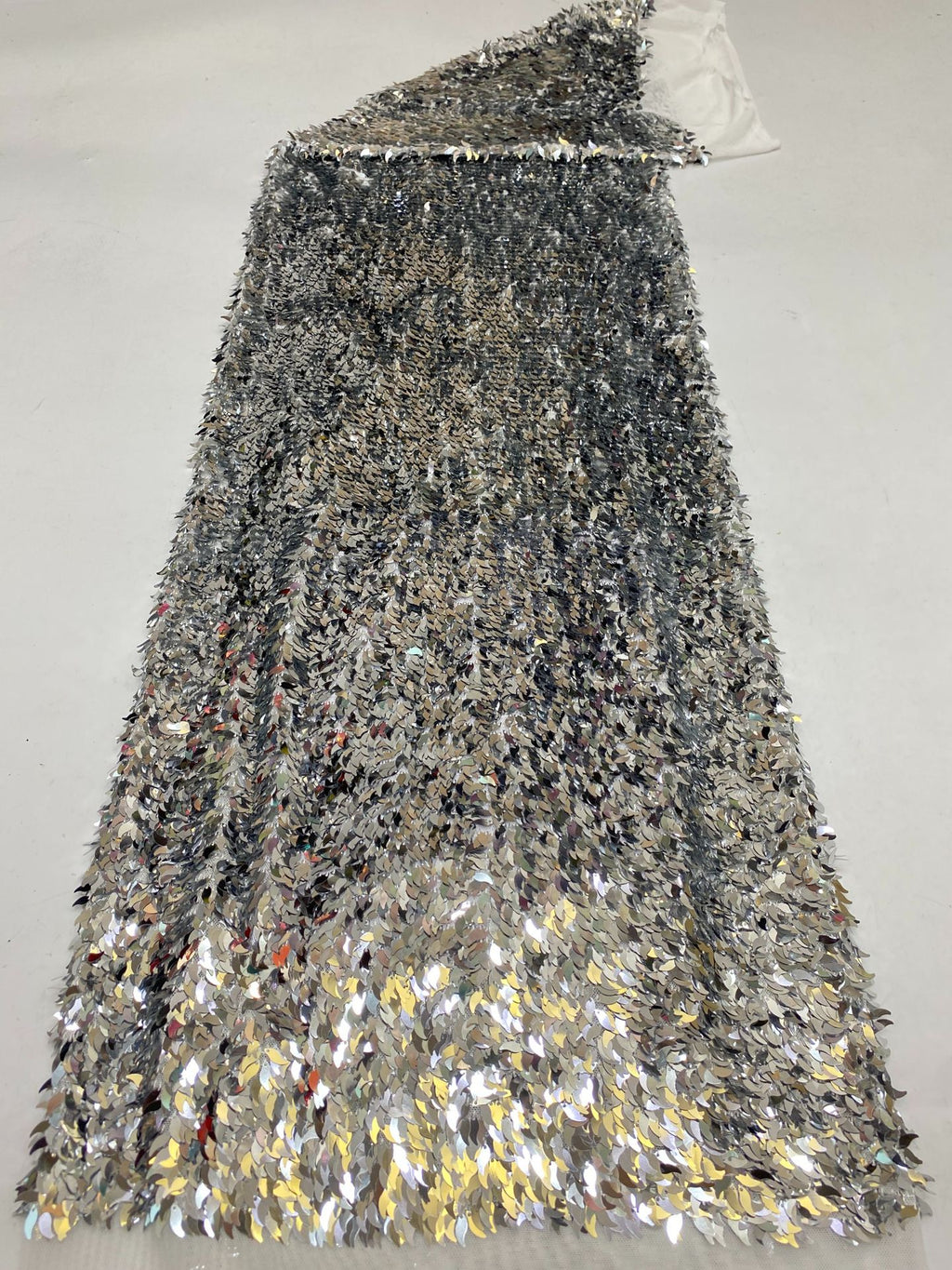 Mango-Shaped Sequin Embroidered Stretch Mesh — fabric photo 6