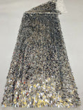 Mango-Shaped Sequin Embroidered Stretch Mesh — fabric photo 6