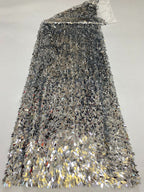 Mango-Shaped Sequin Embroidered Stretch Mesh — fabric photo 6