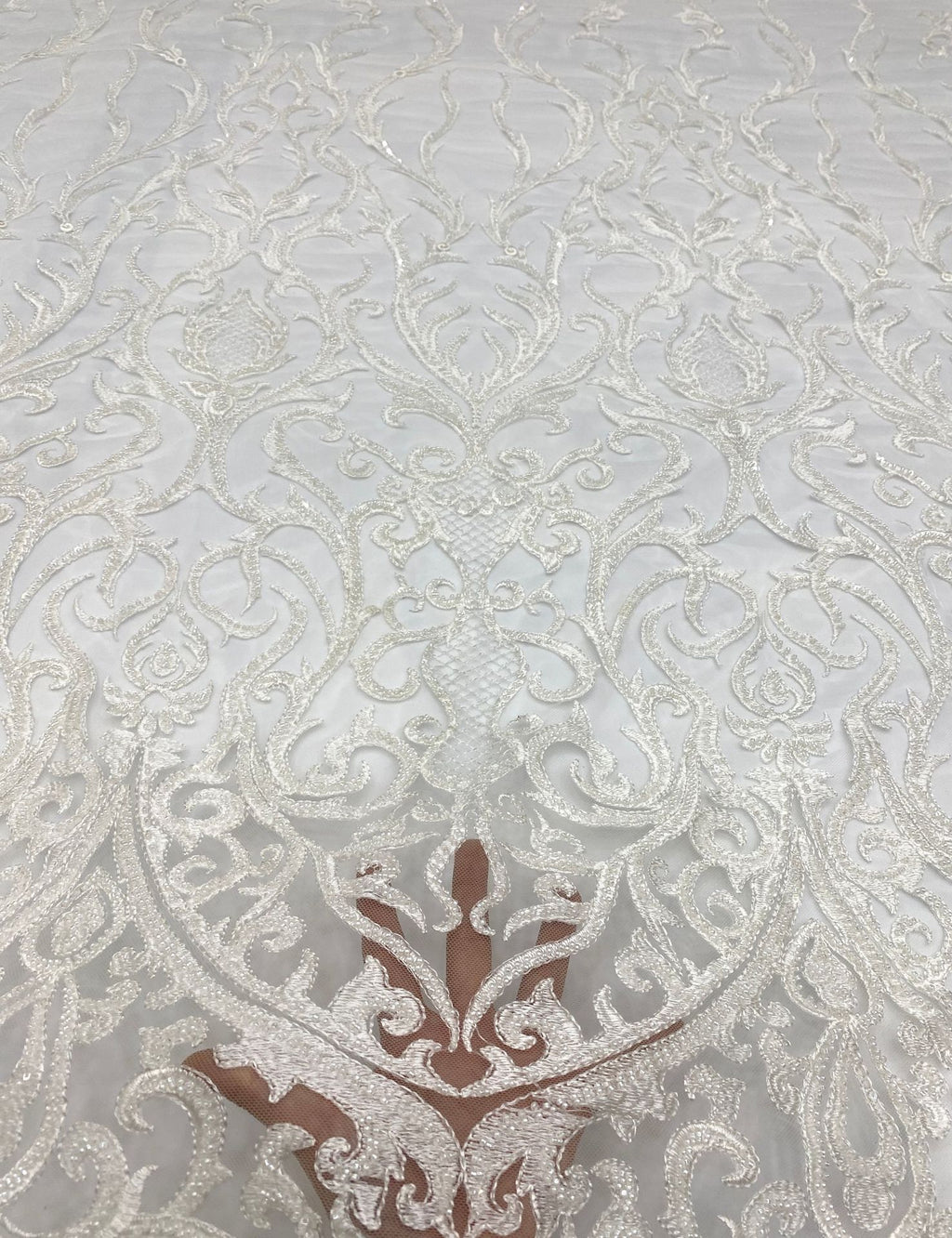 Beaded Sequin Embroidery Fabric for Bridal & Evening Wear — fabric photo 4