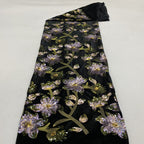 Velvet Floral Sequin Embroidery Fabric