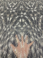 Silver Bead & 3/5mm Sequin Bridal Fabric — fabric photo 3