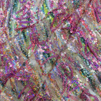 Heavy Bugle Bead and Sequin Embroidered Bridal Fabric – Per Yard — fabric photo 2