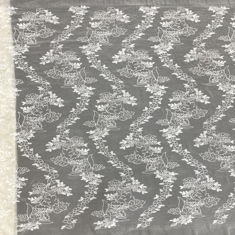 Fluffy Rope Bead Sequin Organza Fabric — fabric photo 2