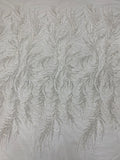 Silver-Filled Bead & Ivory Sequin Bridal Fabric — fabric photo 6