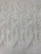 Silver-Filled Bead & Ivory Sequin Bridal Fabric — fabric photo 6