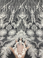 Botanical Bead Sequin Fabric for Wedding Dresses — fabric photo 2