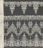 Sequin & Cordwork Embroidered Bridal Fabric – Design 67615 — fabric photo 6