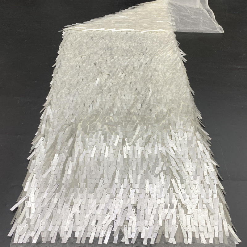 Long Sequin Embroidered Mesh Fabric — fabric photo 2