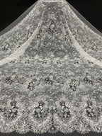 Heavy Sequin & Bugle-Bead Embroidered Lace Fabric — fabric photo 6