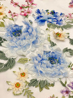 Botanical Printed Laser Embroidery Fabric — fabric photo 3