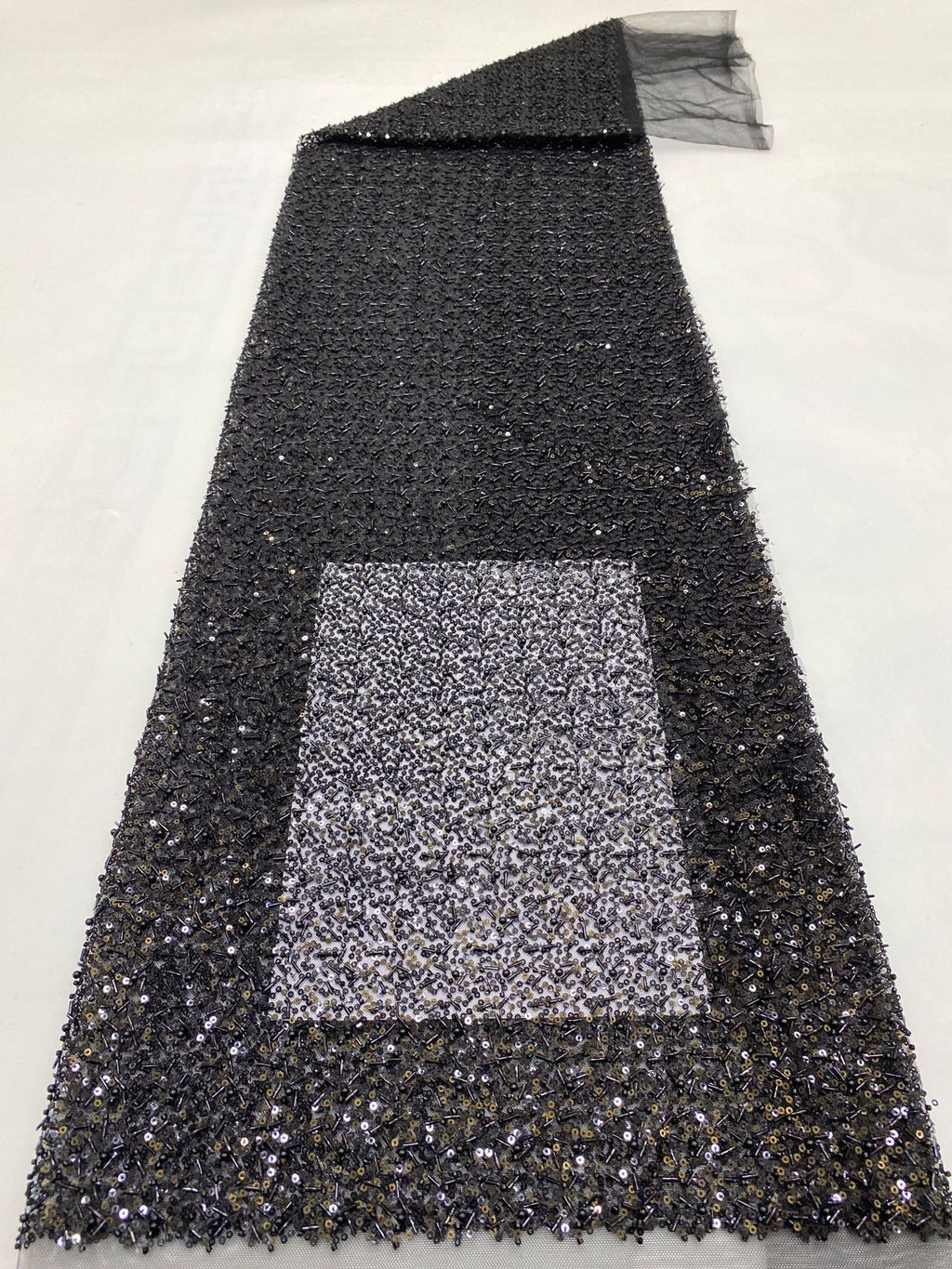 Bugle Bead & Foam Bead Sequin Fabric for Dresses — fabric photo 4