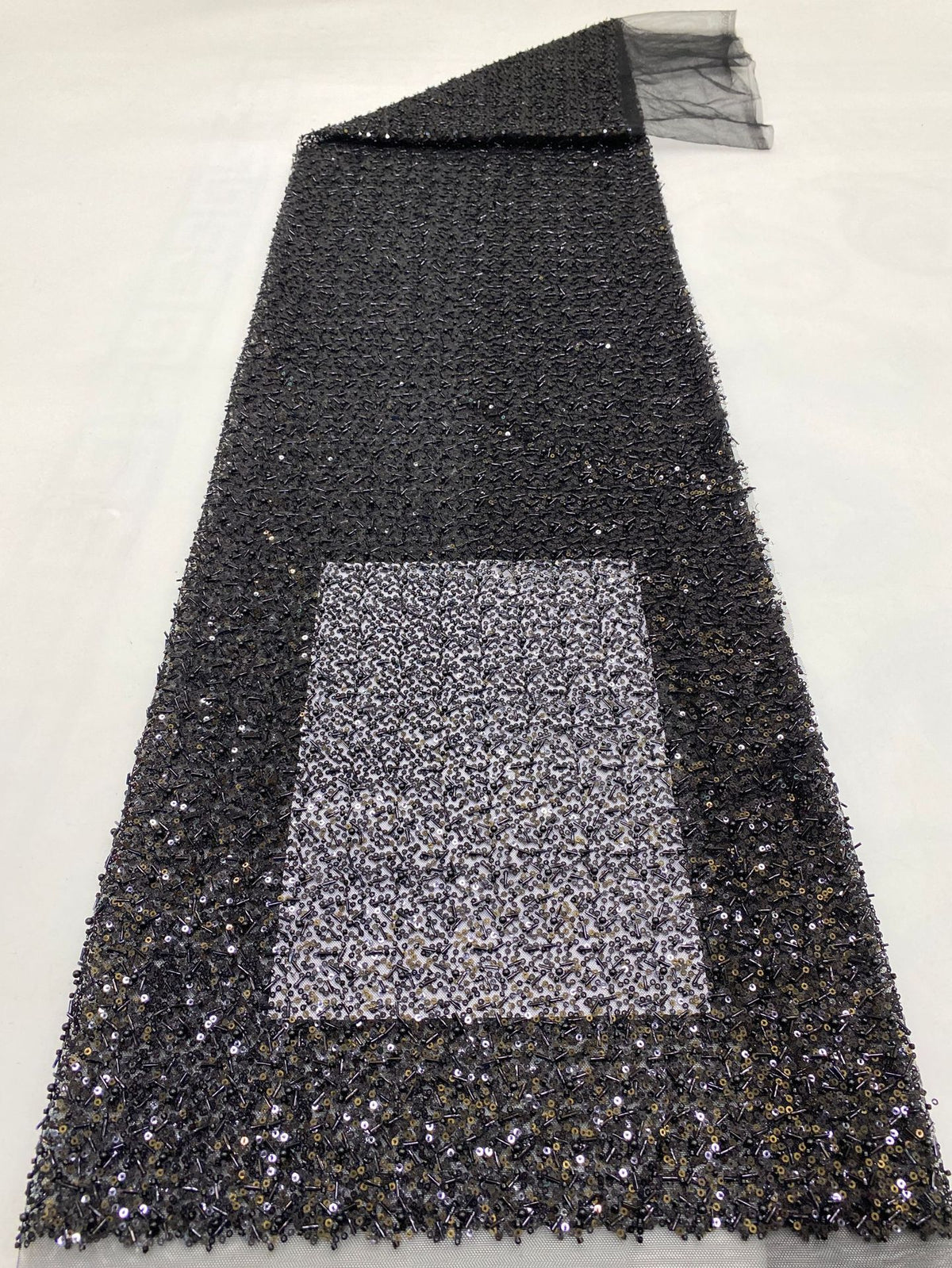 Bugle Bead & Foam Bead Sequin Fabric for Dresses — fabric photo 4