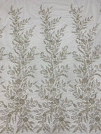 Botanical Bead & 3/5 mm Sequin Embroidered Fabric — fabric photo 2