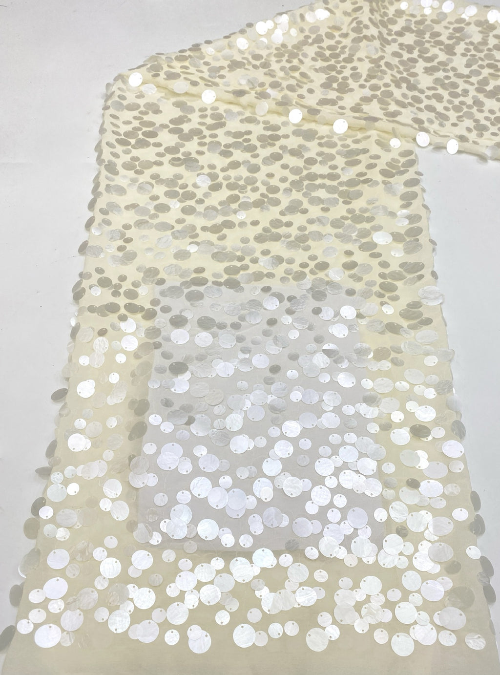 Chiffon with 12mm & 18mm Sequin Embroidery — fabric photo 6