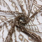 French-Style Beaded Sequin Embroidered Mesh Lace – Per Yard — fabric photo 2