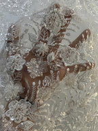 Fine 2/4 mm Crystal-Look Sequin Embroidered Bridal Fabric — fabric photo 3
