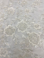 Wedding Lace with Beads and Sequins Fabric by Yard — fabric photo 5