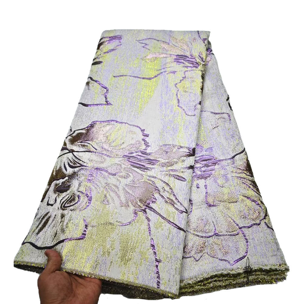 Metallic-Thread Embroidered Lace Fabric — fabric photo 5