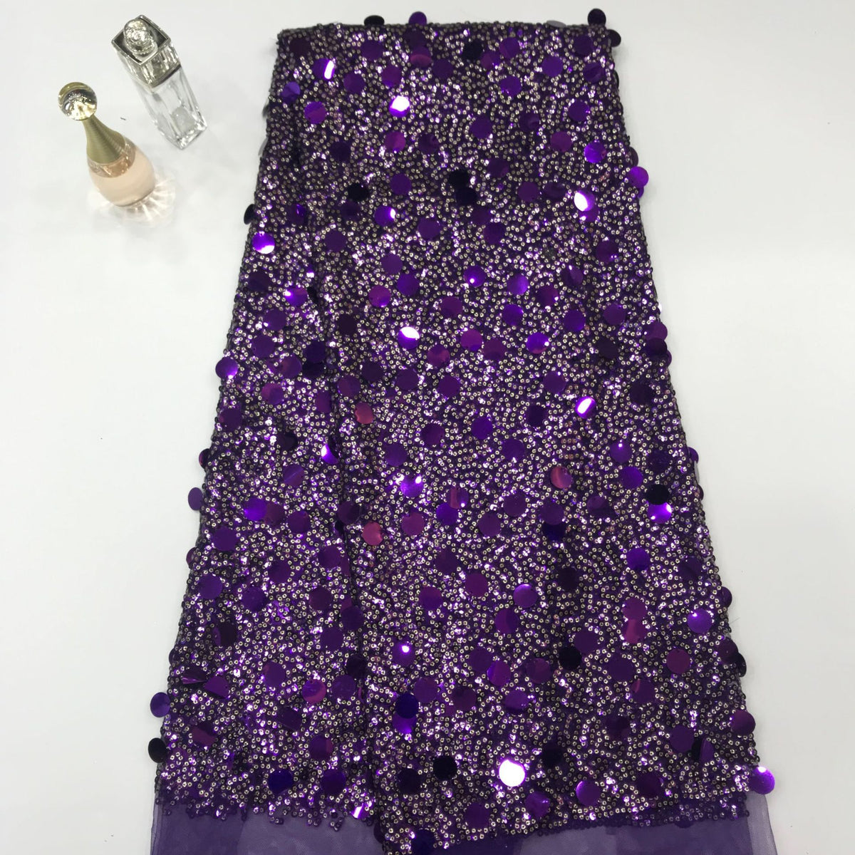 Multicolor 3/5/18 mm Sequin Embroidered Mesh Fabric — fabric photo 4