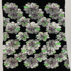 Velvet Large Floral Colorful Sequin Fabric — fabric photo 3