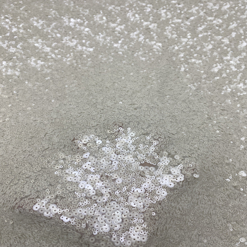 Fine Sequin Embroidered Stretch Mesh Fabric — fabric photo 3