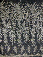 3D 2/4 mm Crystal-Look Sequin & Silver-Bead Embroidered Bridal Fabric — fabric photo 6