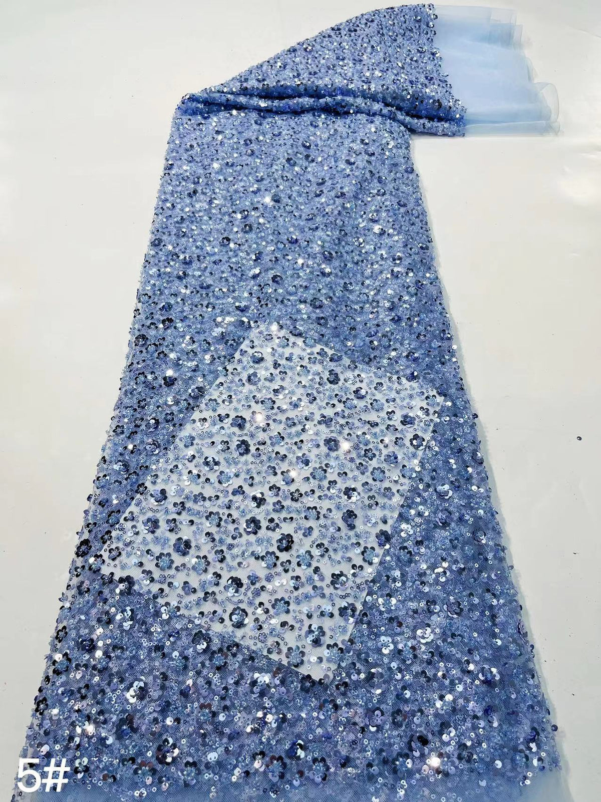 Dense Bead & 3/5mm Sequin Gown Fabric