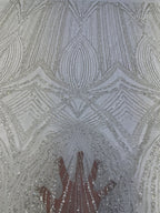 Bugle Bead & 3/5mm Crystal Sequin Fabric — fabric photo 4