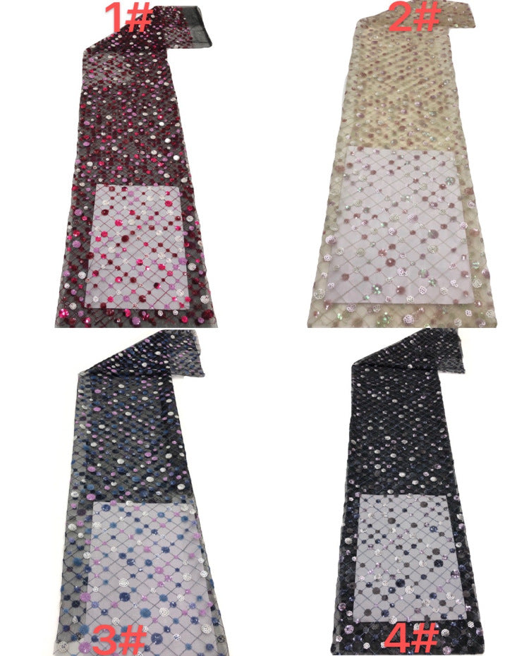 Embroidered Mesh with 3/5 mm Sequins — fabric photo 5