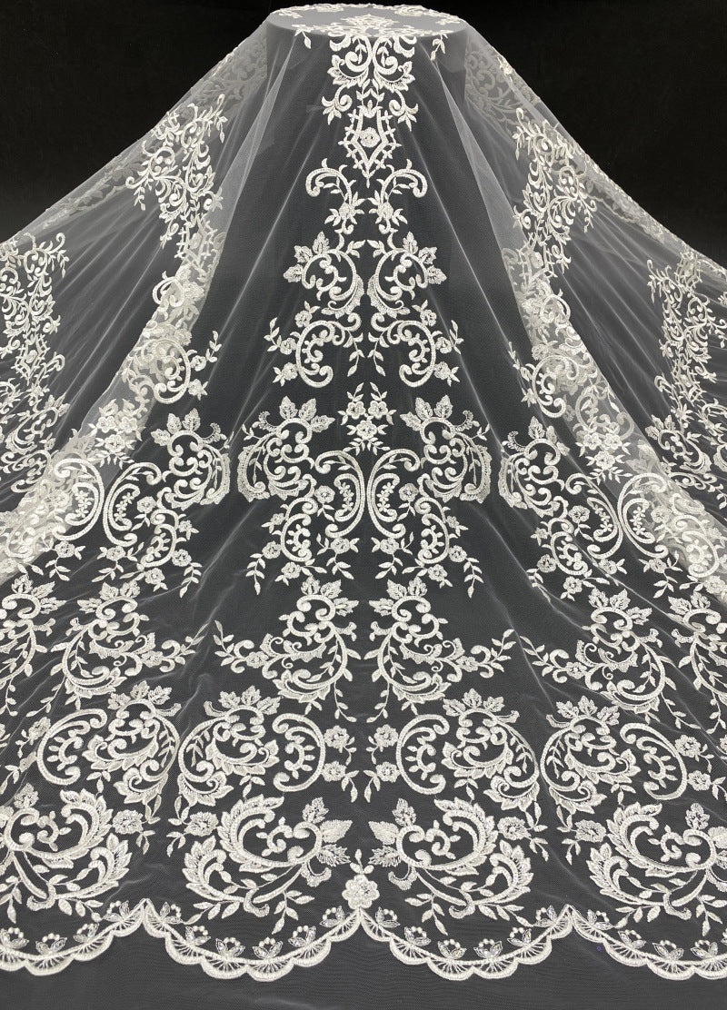 Sequin Embroidered Bridal Fabric – Design 06623