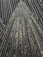 3D 3/5 mm Crystal-Look Sequin & Silver-Bead Embroidered Bridal Fabric – Design 16543 — fabric photo 5