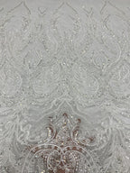 Dense Bead & 3/5mm Sequin Embroidered Fabric — fabric photo 4