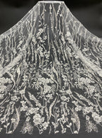 Bead Foam & 3/4mm Sequin Bridal Dress Fabric