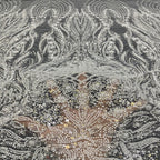 3D 3/5 mm Sequin & Bubble-Bead Embroidered Bridal Fabric — fabric photo 2