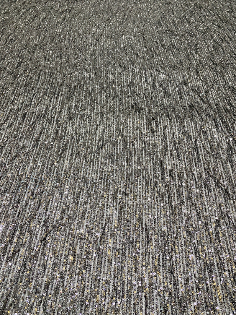 3 mm Sequin Embroidered Bridal Fabric – Design 10015 — fabric photo 4