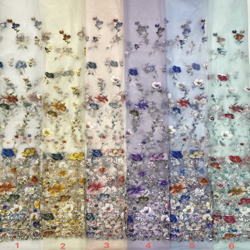 Printed Bead Sequin Ethnic Embroidery Fabric — fabric photo 4
