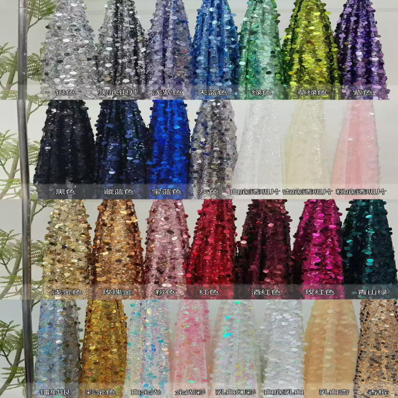 Mesh with 5/18mm Sequin Embroidery — fabric photo 2
